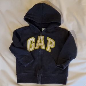 Black speckled Gap size 3 zip up sweatshirt